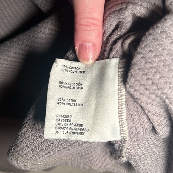 Simply Noelle Taupe Waffle Knit Henley Roll Tab Sleeves Size XXl - Picture 5 of 8